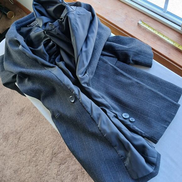 Apostrophe Petite Pinstripe Blazer Jacket 14P women double breasted real pockets - Picture 9 of 15